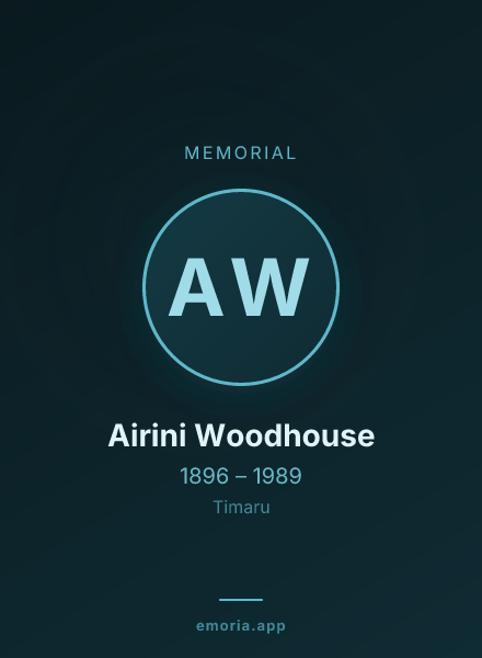 Memorial portrait of Airini Woodhouse