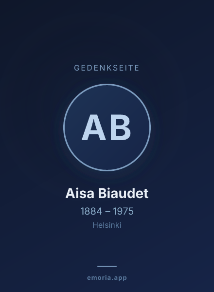 Gedenkportrait von Aisa Biaudet