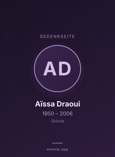 Gedenkportrait von Aïssa Draoui
