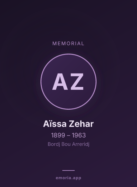 Memorial portrait of Aïssa Zehar