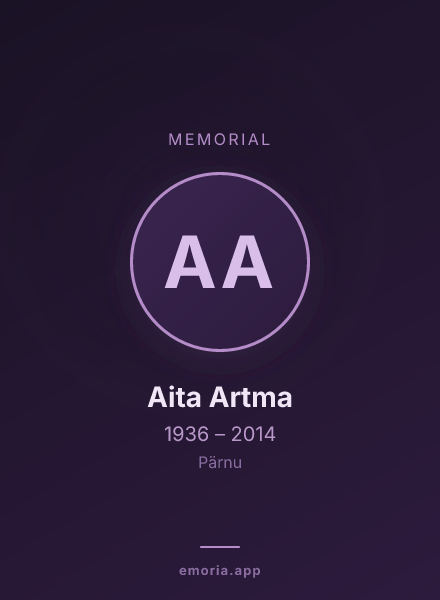 Memorial portrait of Aita Artma