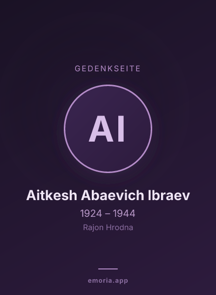 Gedenkportrait von Aitkesh Abaevich Ibraev