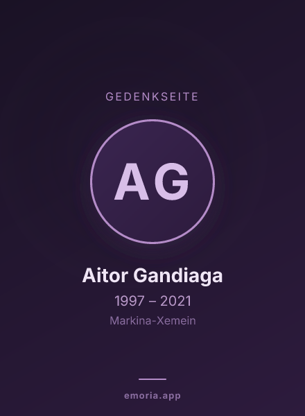 Gedenkportrait von Aitor Gandiaga