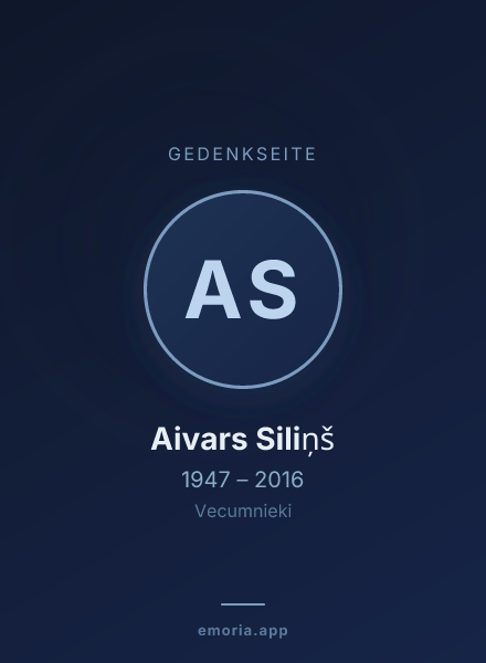 Gedenkportrait von Aivars Siliņš