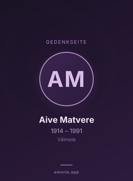 Gedenkportrait von Aive Matvere