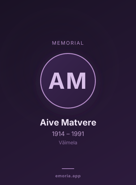 Memorial portrait of Aive Matvere