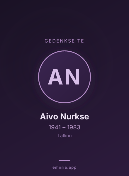 Gedenkportrait von Aivo Nurkse