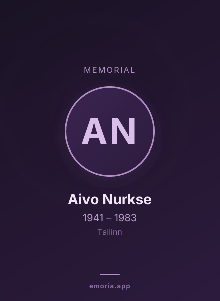 Memorial portrait of Aivo Nurkse