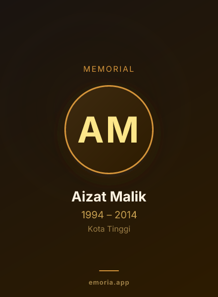 Memorial portrait of Aizat Malik