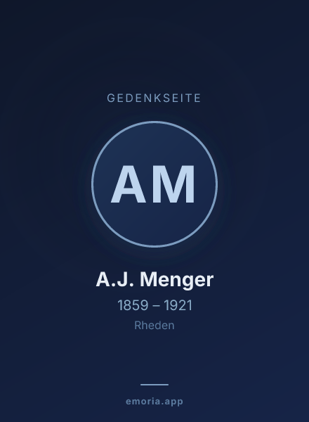 Gedenkportrait von A.J. Menger
