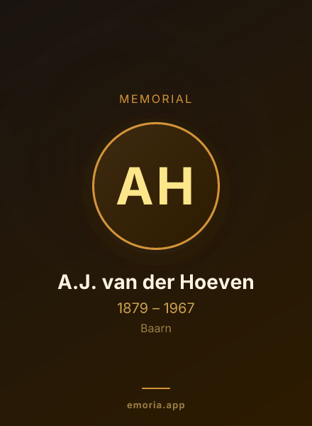 Memorial portrait of A.J. van der Hoeven
