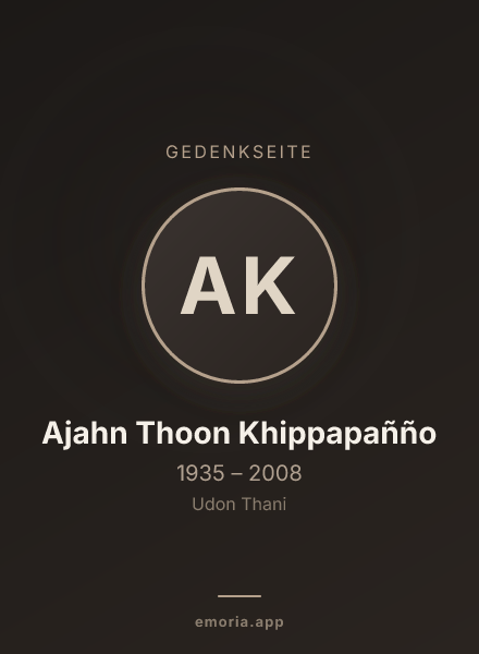 Gedenkportrait von Ajahn Thoon Khippapañño