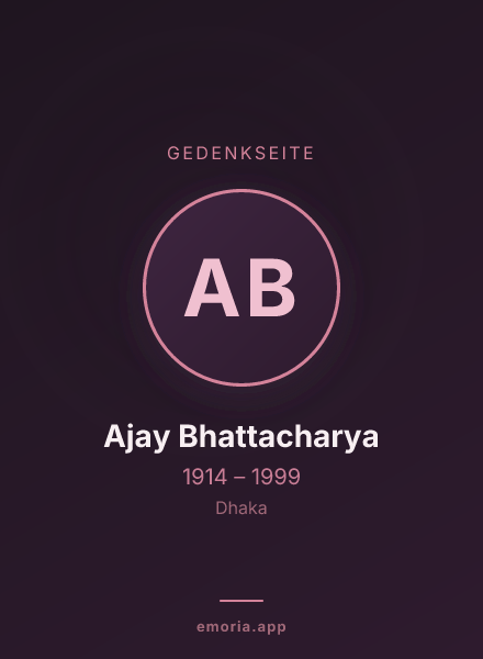 Gedenkportrait von Ajay Bhattacharya