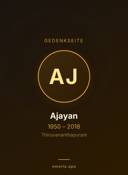 Gedenkportrait von Ajayan