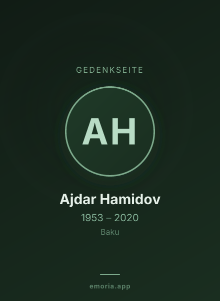 Gedenkportrait von Ajdar Hamidov