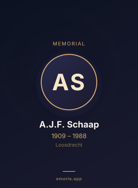 Memorial portrait of A.J.F. Schaap