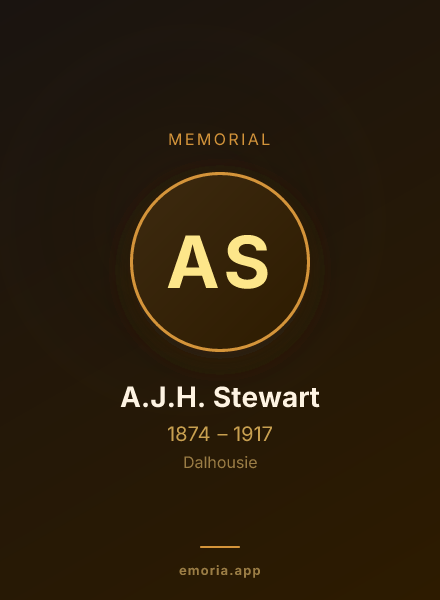 Memorial portrait of A.J.H. Stewart