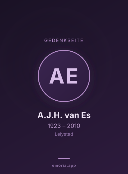 Gedenkportrait von A.J.H. van Es