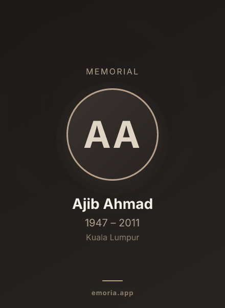 Memorial portrait of Ajib Ahmad