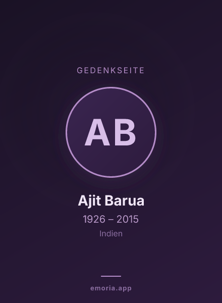 Gedenkportrait von Ajit Barua