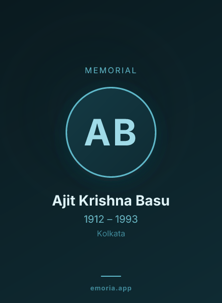 Memorial portrait of Ajit Krishna Basu