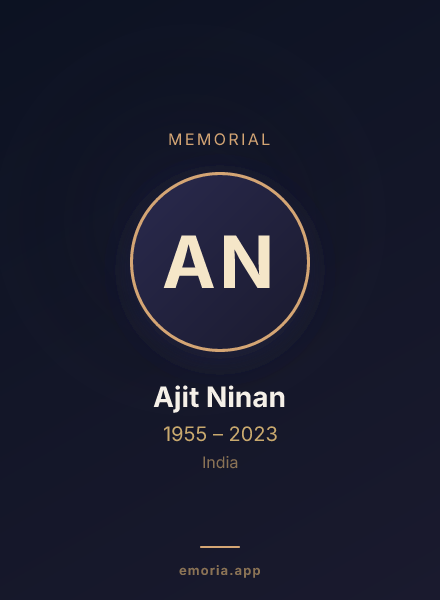 Memorial portrait of Ajit Ninan