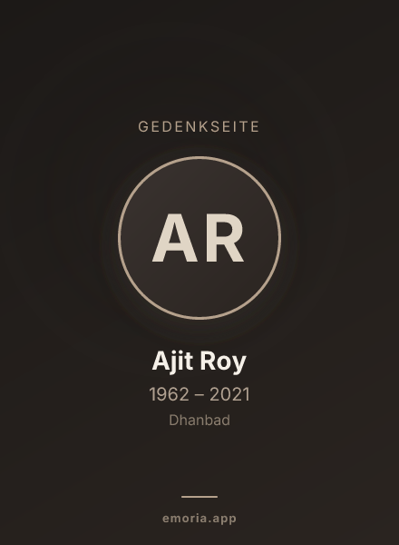 Gedenkportrait von Ajit Roy