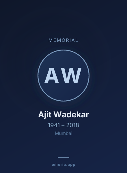 Memorial portrait of Ajit Wadekar