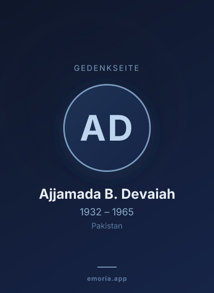 Gedenkportrait von Ajjamada B. Devaiah