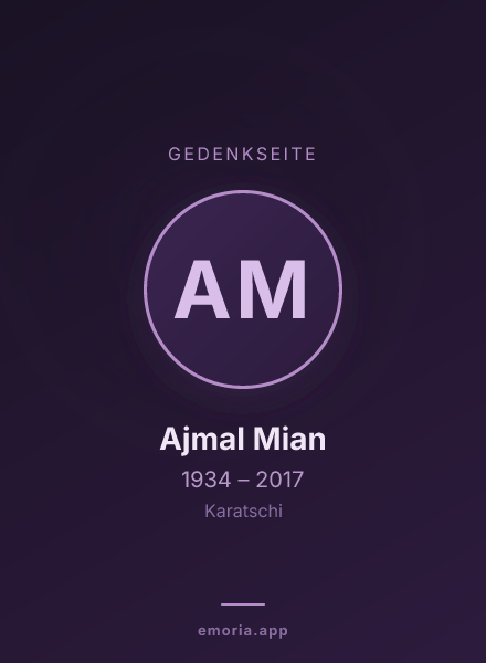 Gedenkportrait von Ajmal Mian