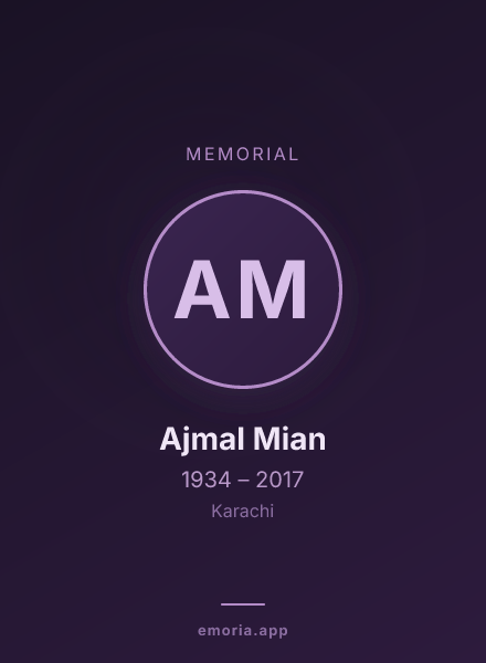 Memorial portrait of Ajmal Mian