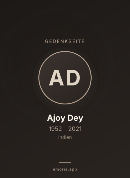 Gedenkportrait von Ajoy Dey