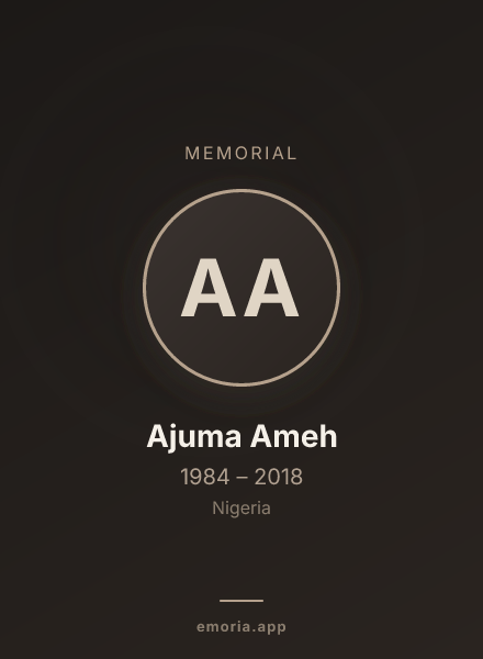 Memorial portrait of Ajuma Ameh
