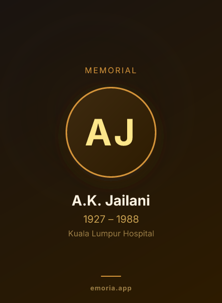 Memorial portrait of A.K. Jailani