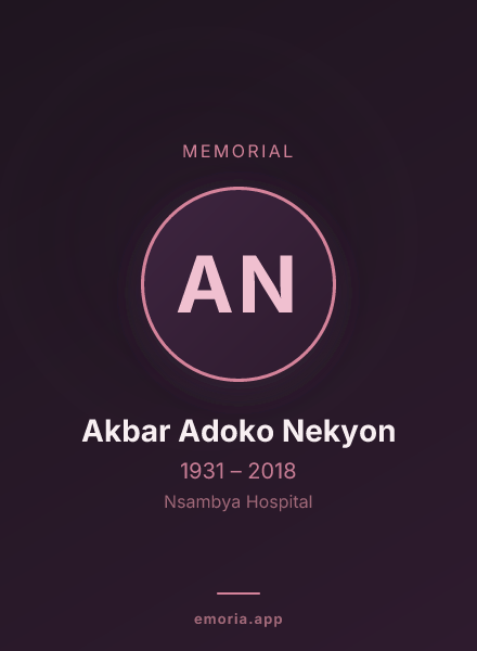 Memorial portrait of Akbar Adoko Nekyon