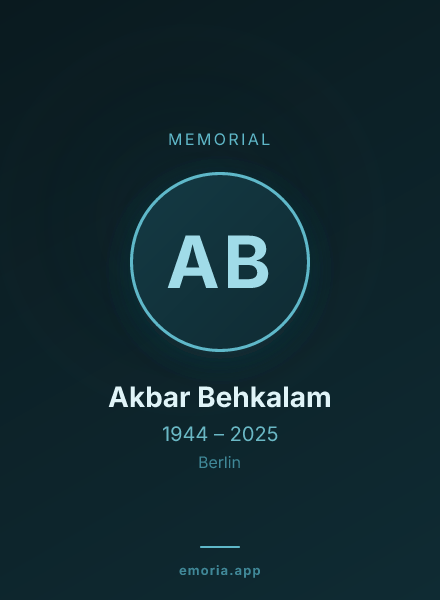 Memorial portrait of Akbar Behkalam