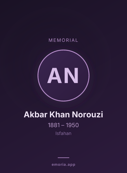 Memorial portrait of Akbar Khan Norouzi