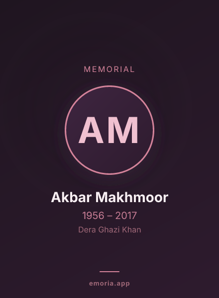 Memorial portrait of Akbar Makhmoor
