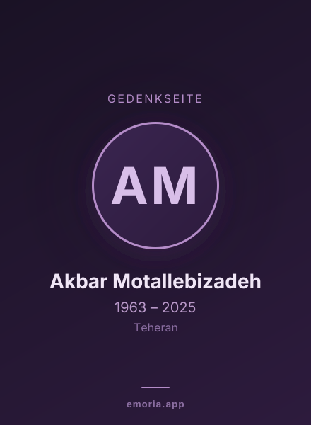 Gedenkportrait von Akbar Motallebizadeh
