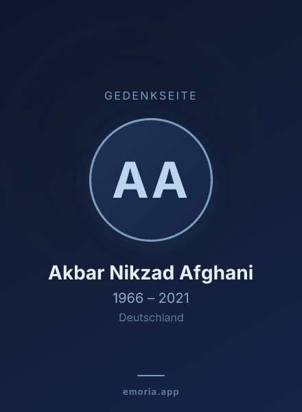 Gedenkportrait von Akbar Nikzad Afghani