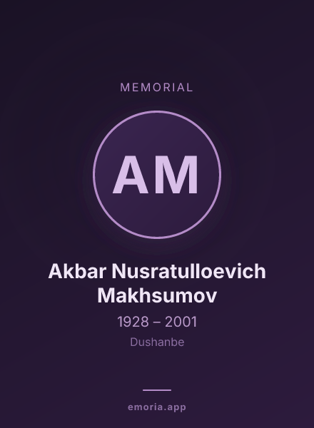 Memorial portrait of Akbar Nusratulloevich Makhsumov