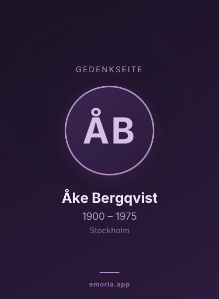 Gedenkportrait von Åke Bergqvist