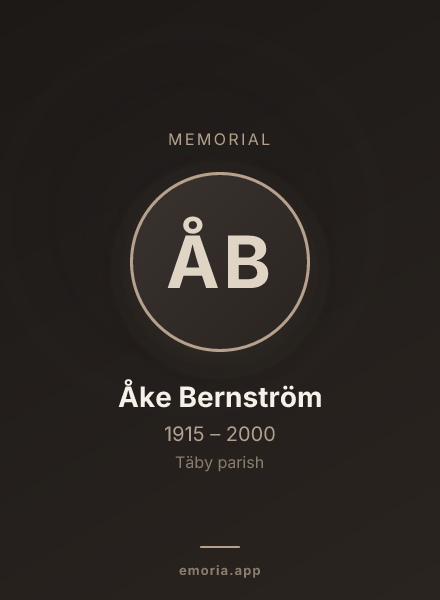 Memorial portrait of Åke Bernström