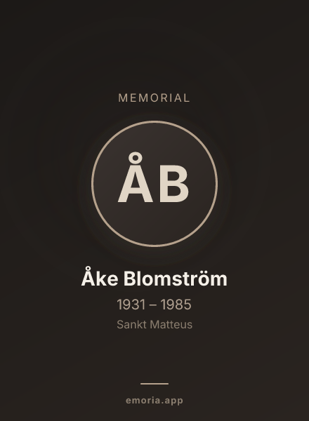 Memorial portrait of Åke Blomström