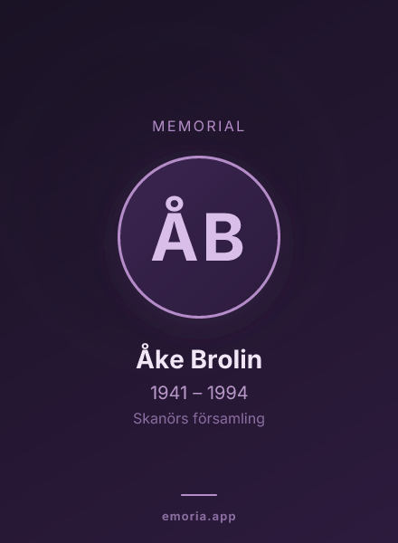 Memorial portrait of Åke Brolin