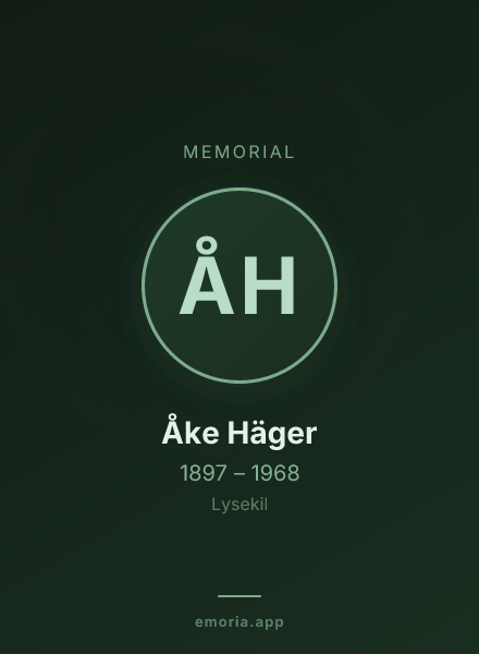 Memorial portrait of Åke Häger