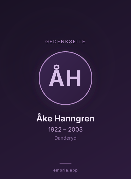 Gedenkportrait von Åke Hanngren