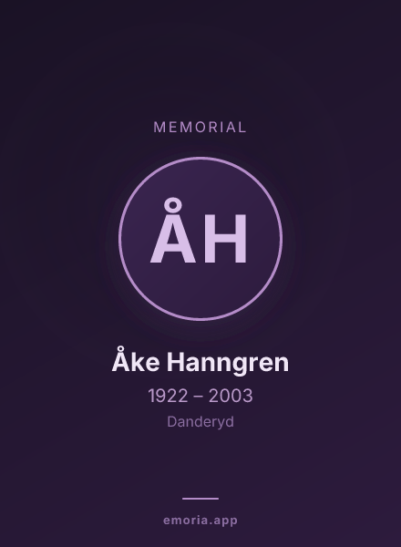 Memorial portrait of Åke Hanngren
