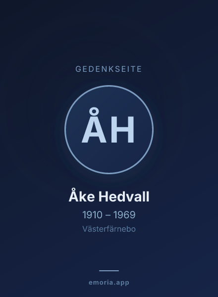 Gedenkportrait von Åke Hedvall