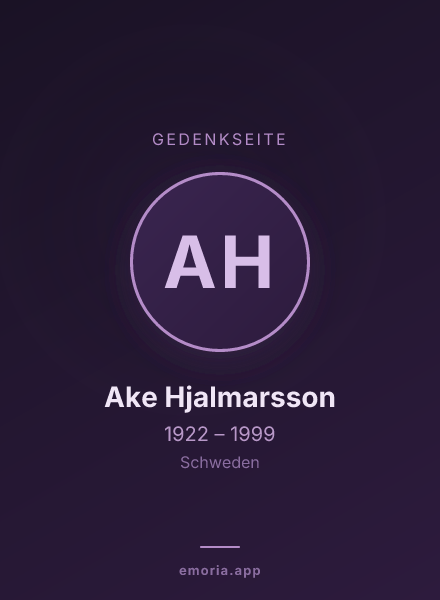 Gedenkportrait von Ake Hjalmarsson